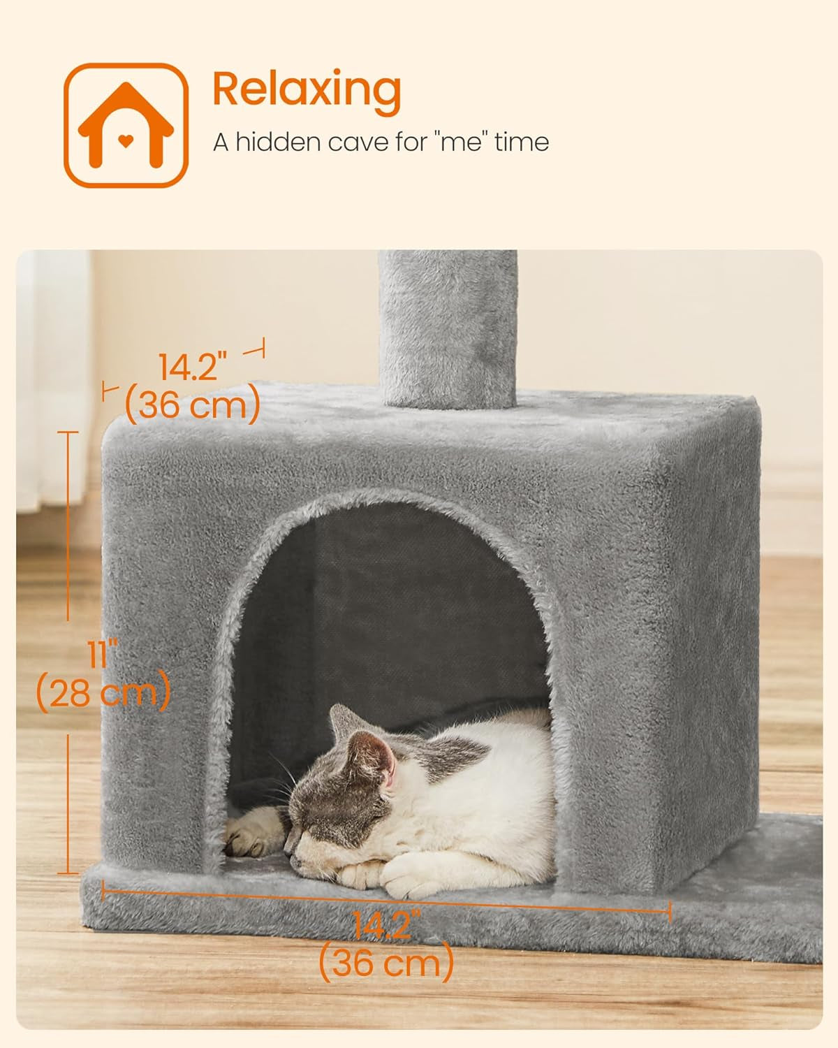 Cat Tree for Large Cats, Cat Tower 2 Cozy Plush Condos and Sisal Posts
