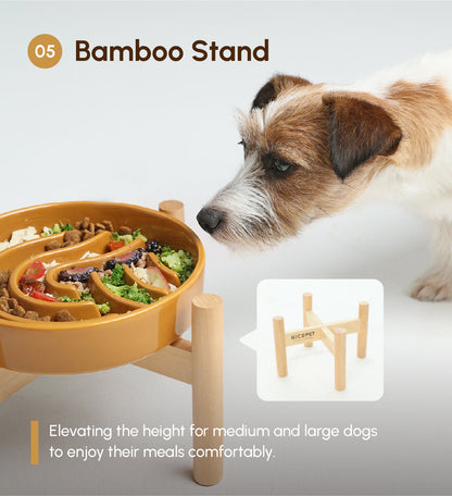 [Wave] Slow Feeder Dog Bowls - Pink / Beige / Orange